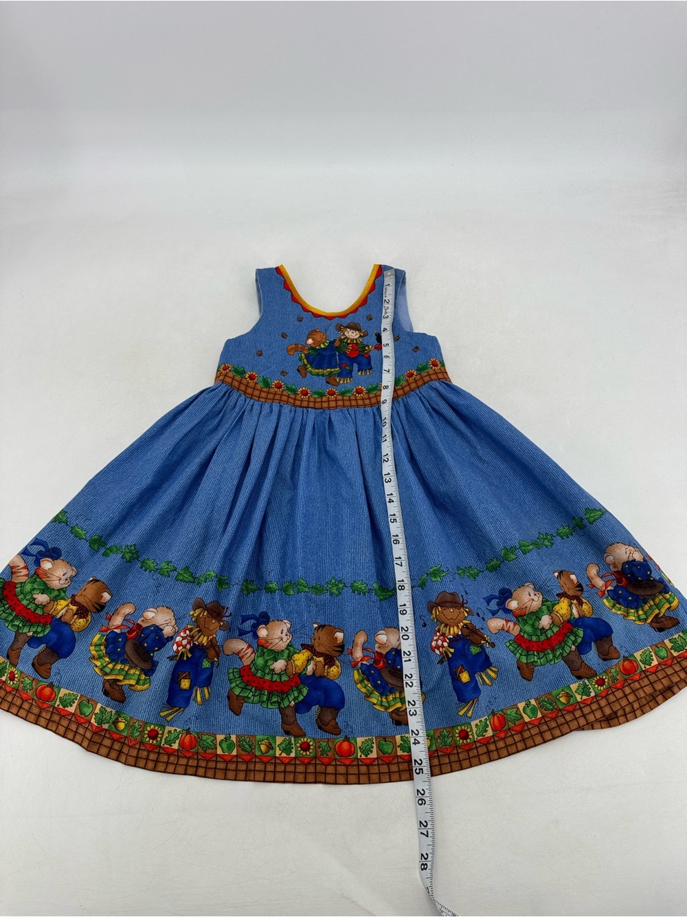 Vintage 70s Cottagecore Farmhouse Americana Thanksgiving Western Girls Dress 3T - Picture 10 of 11